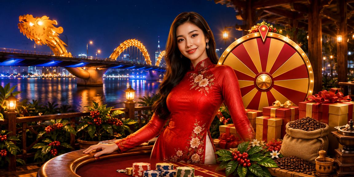 Người phụ nữ mặc áo dài tại Đà Nẵng tham gia chương trình quay số may mắn trực tuyến